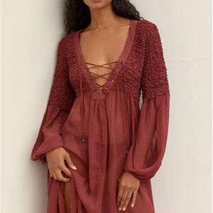 Anthropologie Sheer Cover-Up Midi Dress